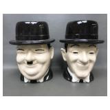 Vtg Ceramic Laurel & Hardy Coffee Mugs