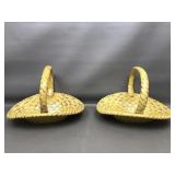 Atlantic Mold Yellow And White Ceramic Baskets