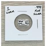 .999 Fine Silver 1 Gram Bar