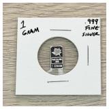 .999 Fine Silver 1 Gram Bar