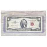 1953 Red Label $2 Dollar Bill