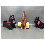Vtg Ceramic Scottie Dog Planters & Bank