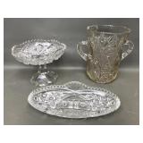 Vtg Mckee Cut Glass Candy Dishes & More