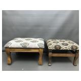 Vtg Tapestry Look Covered Wooden Foot Stools