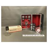 Vtg  Portable Travel Bar Set & More