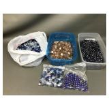 Amber, Blue Decorative Glass Beads + More