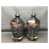 Moroccan Style Metal Candle Lanterns Lotus Base