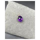 2 Ct African Amethyst In 14k Gold Pendant