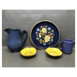 Treasure Craft Ceramic Leaves, Elite Metal Tray &