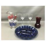 Mcm Patriotic Glass Pitcher, Egg Server & More