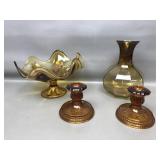 Vintage Indiana Amber Glass Decorations