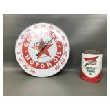 Vintage Texaco Engine Oil & Wall Thermometer