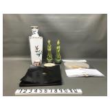 Vtg Japanese Lacquer Tray, Floral Vase & More!