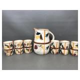Vtg Nasco Japanese Painted Pitcher & Cups
