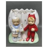 Vtg Napco Saint & Sinner Ceramic Planter
