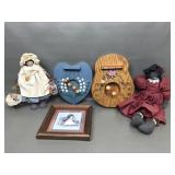 Vtg Folk Art, Americana, Wall Harps & More!