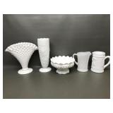 Vintage Fenton Glass Hobnail Candle Bowl & More