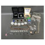 Vtg Silver Tone Costume Jewelry Including Sarah Cv