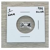 .999 Fine Silver 1 Gram Bar
