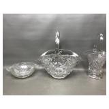 Vtg Tiffin Franciscan Pressed Glass Basket & More