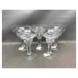 Thick Faceted Margarita Goblets