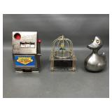 Vtg Metal Banks & Music Box