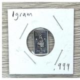 1 Gram .999 Fine Silver Bar
