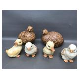 Vtg Norcrest Quail Figurines & Ceramic Chicks
