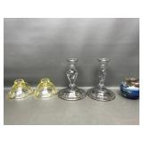Vtg Depression Glass Candlestick Holders & Kerry
