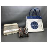 Vtg Japnese Mcm Radio, Pan Am Bag & More