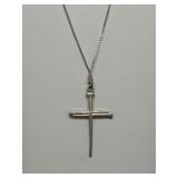 Sterling Silver Necklace with Nail Cross