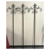 3 Decorative Double Outdoor Shepherds Hooks 84in