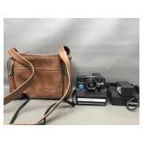 Vtg Polaroid Camera W Case, Flash & Instructions