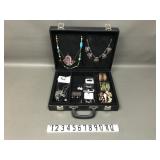 Modern Costume Jewelry In Travel Briefcase