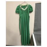 Vtg Polka Dot Empire Waist Maxi Dress Sz 11