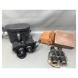 Vtg Sears & Stellar Binoculars In Cases