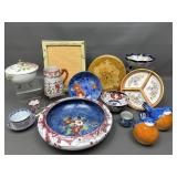 Antique Asian Divided Dish, Celluloid Frame & More