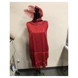 Vintage Flapper Fringe Costume W Feather Headpiece