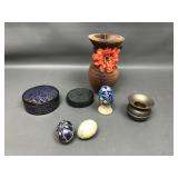 Vtg Lacquer Boxes, Polished Egg Shell &