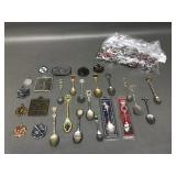 Collection Of Souvenir Spoons & Gmc Keychains