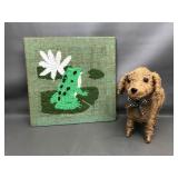 Pride Garden Coco Critter Dog Planter & Vtg Cross