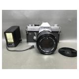 Canon Ft Ql 35mm Slr Film Camera W 135 Mm Lens &
