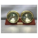 Vintage Nautical Clock & Barometer Set
