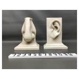 Vtg C2c Designs Resin Based Sculptura Bookends