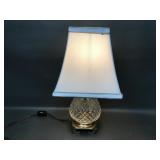 Vtg Waterford Crystal Pineapple Lamp W Brass Base