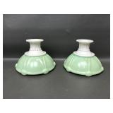 Art Deco Anchor Hocking Manganese Glow Candlestick