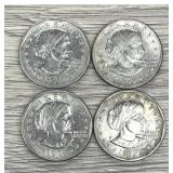 Lot of (4) Susan B. Anthony Dollar Coins