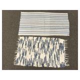 Blue & White Knotted Area Rugs