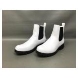 Vepose Chelsea White Ankle Boots