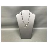 Sterling Silver W Mother Of Pearl Accent Necklace